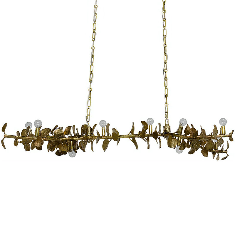 Линейная люстра Brass Eucalyptus Branches Lighting Chandelier Латунь в Перми | Loft Concept 