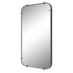 Зеркало настенное в черной металлической раме Mirror Cardinal варинант исполнения - 1 | Loft Concept в Перми