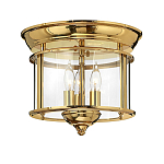 Потолочный светильник в форме фонаря с прозрачным цилиндрическим плафоном и тремя лампами в форме свечей Hinkley варинант исполнения - 5 | Loft Concept в Перми