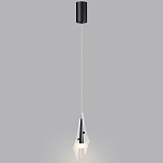 Подвесной светильник с черной металлической основой и рельефным плафоном Glass Pod варинант исполнения - 9 | Loft Concept в Перми