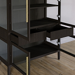 Витрина Primo со стеклянными фасадами и 2 ящиками Темный орех варинант исполнения - 5 | Loft Concept в Перми