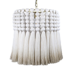 Подвесной светильник круглый плетеный с белой бахромой Braided Bundle of Ears варинант исполнения - 1 | Loft Concept в Перми
