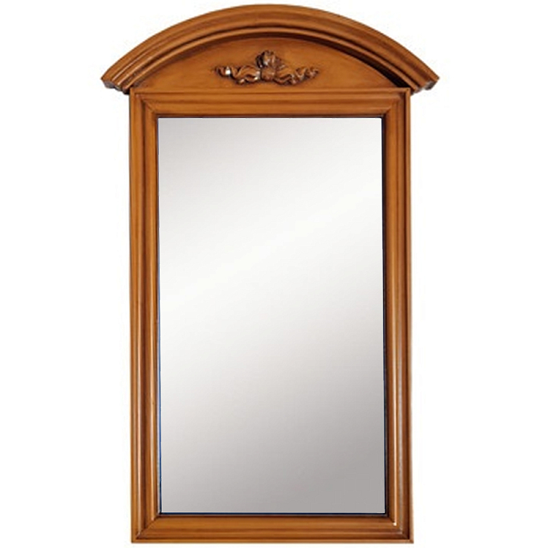 Настенное зеркало в деревянной раме орехового цвета Guirlande de Roses Walnut Color Mirror Орех в Перми | Loft Concept 