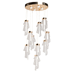 Люстра каскадная с 10-ю прозрачными плафонами Wave Line варинант исполнения - 2 | Loft Concept в Перми