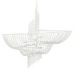 Люстра белая в форме спирали с декором из круглых деревянных бусин White Wooden Beads варинант исполнения - 3 | Loft Concept в Перми