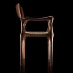 Стул из Ореха с плетеным сидением Kronos Dining Chair Brown варинант исполнения - 3 | Loft Concept в Перми