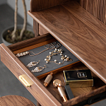 Туалетный стол деревянный с ящиком и зеркалом Moon Walnut Furniture варинант исполнения - 6 | Loft Concept в Перми