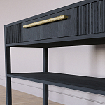 Дизайнерская Консоль с полкой и ящиком Primo Черный дуб варинант исполнения - 4 | Loft Concept в Перми