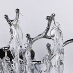 Бра цвета хром с ветвями и прозрачными стеклянными подвесками в виде вытянутых спиральных капель Droplet Chandelier варинант исполнения - 4 | Loft Concept в Перми