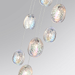 Люстра каскадная с 7-ю круглыми плафонами из рельефного стекла Disc Light варинант исполнения - 5 | Loft Concept в Перми