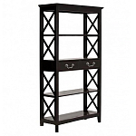 Стеллаж с 4-мя полками и 2-мя ящиками черного цвета из массива березы   варинант исполнения - 1 | Loft Concept в Перми