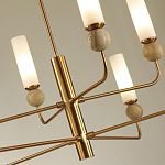 Люстра на штанге с 8-ю цилиндрическими матовыми плафонами и шарами из камня Orb Essence варинант исполнения - 11 | Loft Concept в Перми