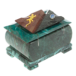 Шкатулка прямоугольная с зеркалом из натурального камня змеевик Stone Casket варинант исполнения - 4 | Loft Concept в Перми