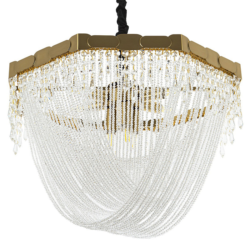 Люстра с хрустальными подвесками Riche Crystal Metal Chandelier 9 Прозрачный Латунь Люстра с хрустальными подвесками Riche Crystal Metal Chandelier 9 Прозрачный Латунь в Перми | Loft Concept