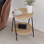 Стол приставной с 2-мя круглыми столешницами из дерева ESSEL OAK варинант исполнения - 8 | Loft Concept в Перми