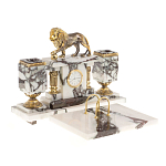 Настольный письменный набор из мрамора с декором в виде льва в подарочной упаковке Marble Accessory варинант исполнения - 2 | Loft Concept в Перми