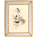 Постер с изображением птиц и цветов в зеркальной раме Blooming Birds Poster варинант исполнения - 8 | Loft Concept в Перми