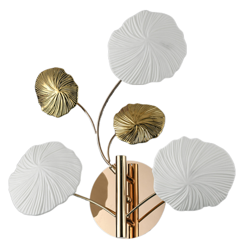 Бра в стиле неоклассика с золотыми элементами Textured Ceramic Sconce Золотой Белый в Перми | Loft Concept 