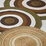 Ковер круглый из хлопка с контрастным узором Bullseye 150 варинант исполнения - 7 | Loft Concept в Перми