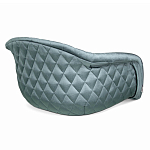 Барный стул со спинкой и мягкой обивкой с ромбами на 4-х деревянных ножках Голубой Велюр Ava Charm варинант исполнения - 3 | Loft Concept в Перми