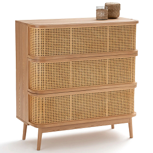 Комод с 3-мя ящиками из плетеного ротанга Ruiz Light Chest of Drawers