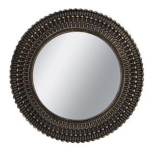 Зеркало круглое с текстурированным дизайном рамы Helios