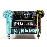 Кресло "Баския и Уорхол" Basquiat Warhol graffiti chair натуральная кожа варинант исполнения - 1 | Loft Concept в Перми