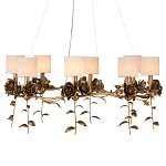 Люстра с каркасом в виде цветков розы и тканевыми абажурами Flowers and Fox Roses варинант исполнения - 1 | Loft Concept в Перми