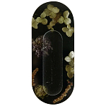 Подставка под благовония из эпоксидной смолы с цветами черная Epoxy Resin Flowers Incense Oval Stand Black варинант исполнения - 1 | Loft Concept в Перми