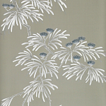 Обои ручная роспись Silk Tree Special Colourway on Pale Grey dyed silk варинант исполнения - 1 | Loft Concept в Перми
