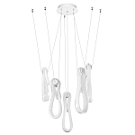 Подвесной светильник белого цвета с 6-ю изогнутыми плафонами Flow Loop варинант исполнения - 2 | Loft Concept в Перми