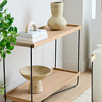 Консоль деревянной столешницей и полкой Wooden Table Top and Shelf варинант исполнения - 5 | Loft Concept в Перми