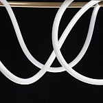 Люстра подвесная круглая золотого цвета с белыми изогнутыми световыми линиями Luke Lampco Tracer Lamp варинант исполнения - 9 | Loft Concept в Перми