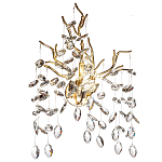 Бра с ветвистым каркасом и стеклянными подвесами цвет золото Golden Leaf Fall варинант исполнения - 1 | Loft Concept в Перми
