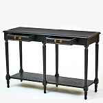 Консоль черная из массива березы с полкой и двумя ящиками Vintage варинант исполнения - 2 | Loft Concept в Перми