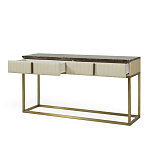 Консоль прямоугольная на золотом каркасе с 2-мя ящиками Warwick варинант исполнения - 2 | Loft Concept в Перми