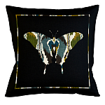 Подушка декоративная бабочка сине-зелёный орнамент Ikat Pattern варинант исполнения - 1 | Loft Concept в Перми