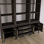 Модульный стеллаж Primo из трех составных элементов Темный орех варинант исполнения - 4 | Loft Concept в Перми