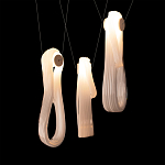 Подвесной светильник белого цвета с 3-мя изогнутыми плафонами Flow Loop варинант исполнения - 6 | Loft Concept в Перми