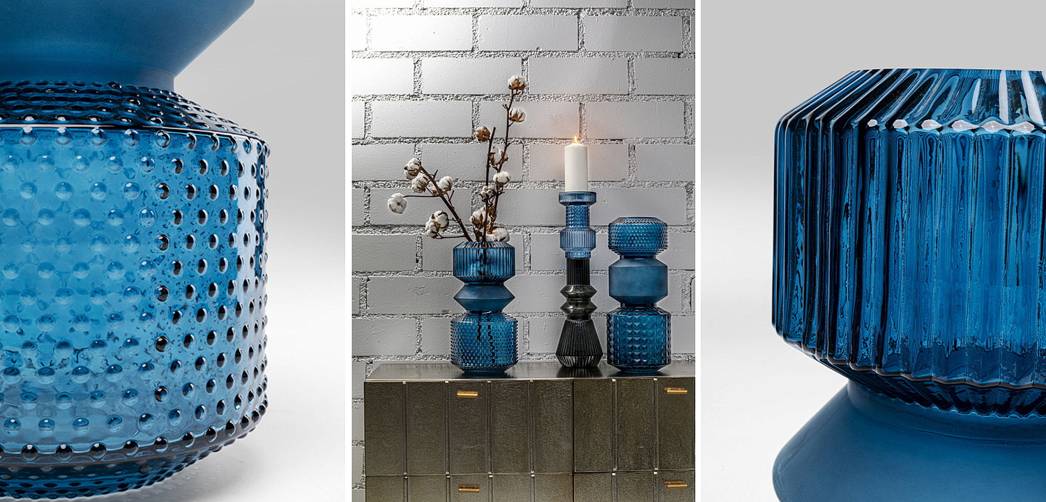 Ваза Geometric Blue Glass Vase 36 Ваза Geometric Blue Glass Vase 36 - Loft-Concept в Перми