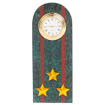 Часы подарочные погон полковник МВД из натурального камня Змеевик Military Clock варинант исполнения - 1 | Loft Concept в Перми