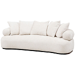 Трехместный диван с обивкой букле молочного цвета Leonois Boucle Sofa варинант исполнения - 2 | Loft Concept в Перми