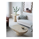 Столик кофейный кремового цвета с овальной столешницей и круглым основанием Cream Dalmen Table варинант исполнения - 9 | Loft Concept в Перми