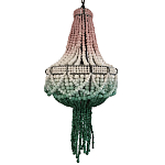 Люстра каплевидной формы с декором из круглых бусин Ombre Green Pink Chandelier варинант исполнения - 1 | Loft Concept в Перми