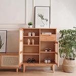 Комод с плетеными дверками и открытой нишей  с ящиком Dora Sideboard варинант исполнения - 1 | Loft Concept в Перми