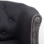 Кресло низкое в стиле прованс Черный Лен Louis French Armchair  варинант исполнения - 6 | Loft Concept в Перми