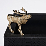 Стол сервировочный кожаный с декором в виде золотистой фигуркой лося Embodiment of Style варинант исполнения - 2 | Loft Concept в Перми