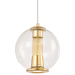 Подвесной светильник с плафоном в форме шара Inner Gleam Orb gold варинант исполнения - 1 | Loft Concept в Перми