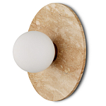 Бра в виде диска с плафоном из матового белого стекла Marble Glow варинант исполнения - 1 | Loft Concept в Перми