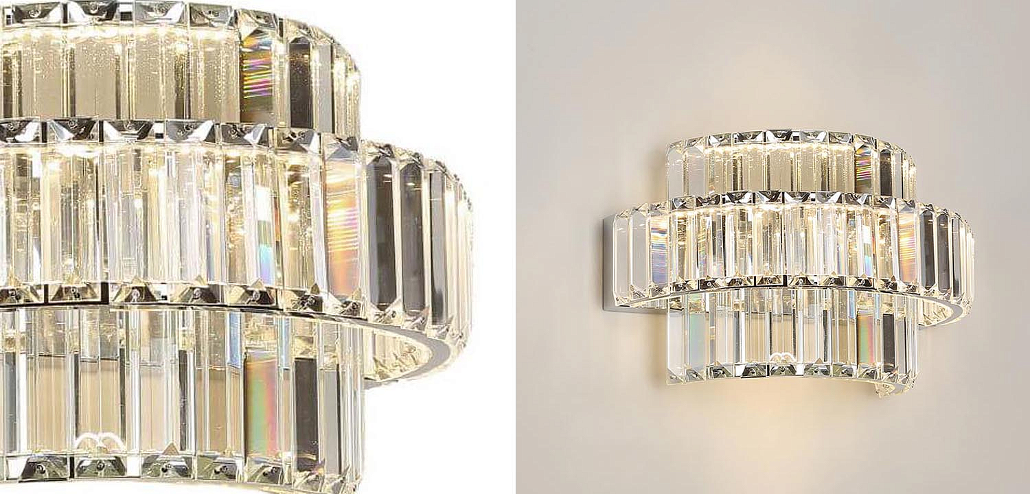 Бра Crystal Shine Linda Chrome Wall Lamp B Бра Crystal Shine Linda Chrome Wall Lamp B - Loft-Concept в Перми